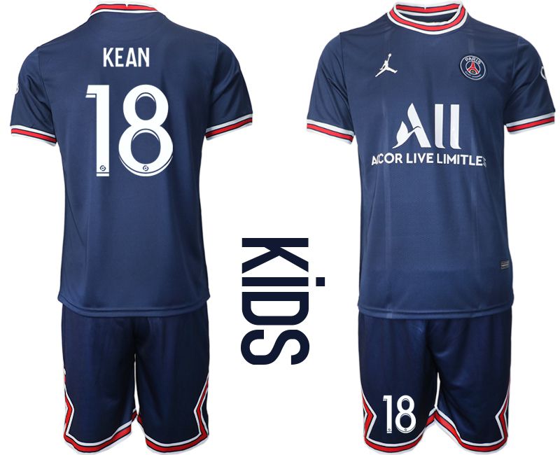 Youth 2021-2022 Club Paris St German home blue #18 Soccer Jersey->paris st german jersey->Soccer Club Jersey